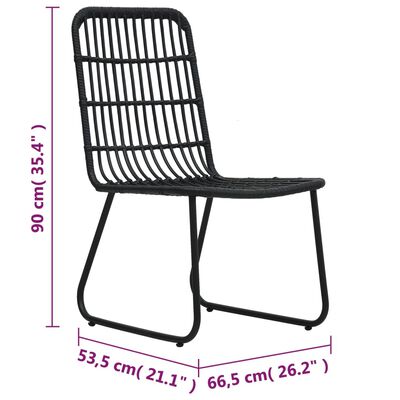 vidaXL Garden Chairs 2 pcs Poly Rattan Black