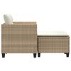 vidaXL Garden Sofa 2-Seater with Stools Beige Poly Rattan