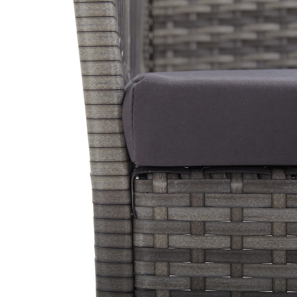 vidaXL Garden Armchairs with Cushions 2 pcs Anthracite Poly Rattan