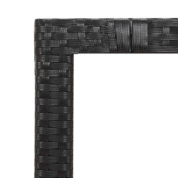 vidaXL 9 Piece Garden Bistro Set with Cushions Black Poly Rattan