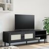 vidaXL TV Cabinet SENJA Rattan Look Black 158x40x49cm Solid Wood Pine