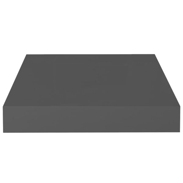 vidaXL Floating Wall Shelf High Gloss Grey 23x23.5x3.8 cm MDF