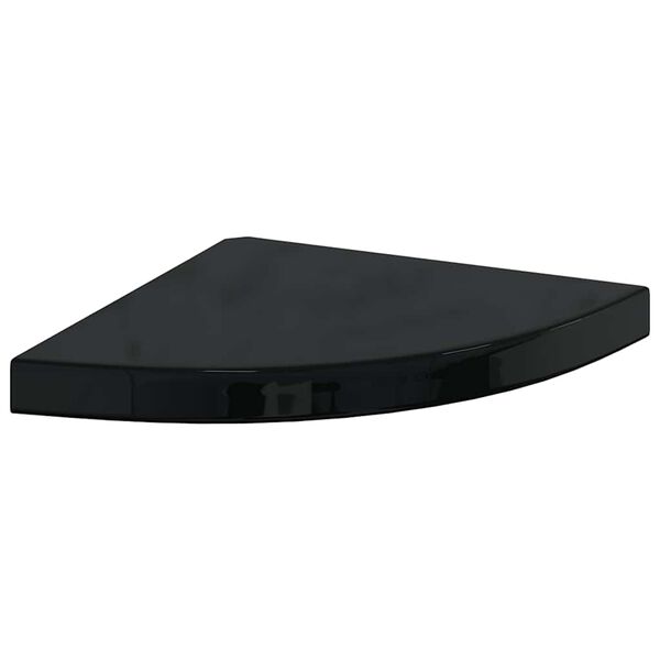 vidaXL Floating Corner Shelf High Gloss Black 35x35x3.8 cm MDF