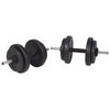 vidaXL Workout Bench with Weight Rack, Barbell and Dumbbell Set 120 kg