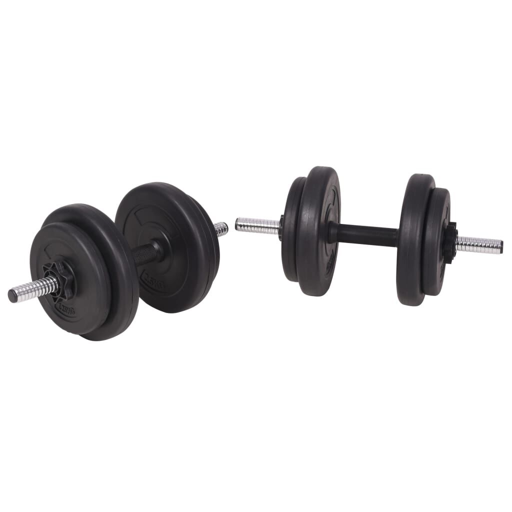 vidaXL Workout Bench with Weight Rack, Barbell and Dumbbell Set 120 kg