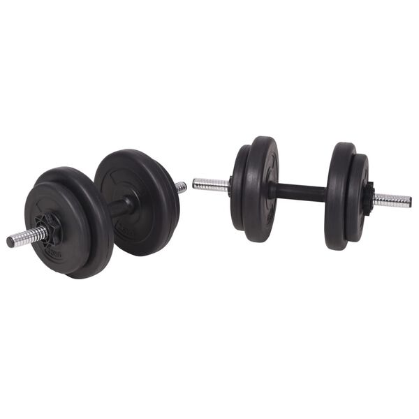vidaXL Workout Bench with Weight Rack, Barbell and Dumbbell Set 120 kg