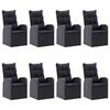vidaXL 9 Piece Garden Dining Set Black