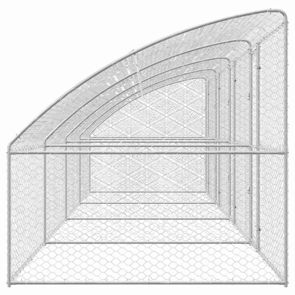 vidaXL Dog Kennel with Storage 4 pcs Silver 8 x 2 x 2 m Steel