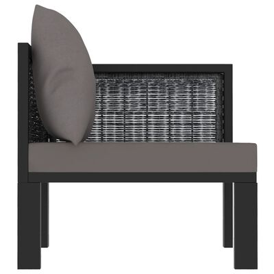 vidaXL Sectional Corner Sofa with Left Armrest Poly Rattan Anthracite