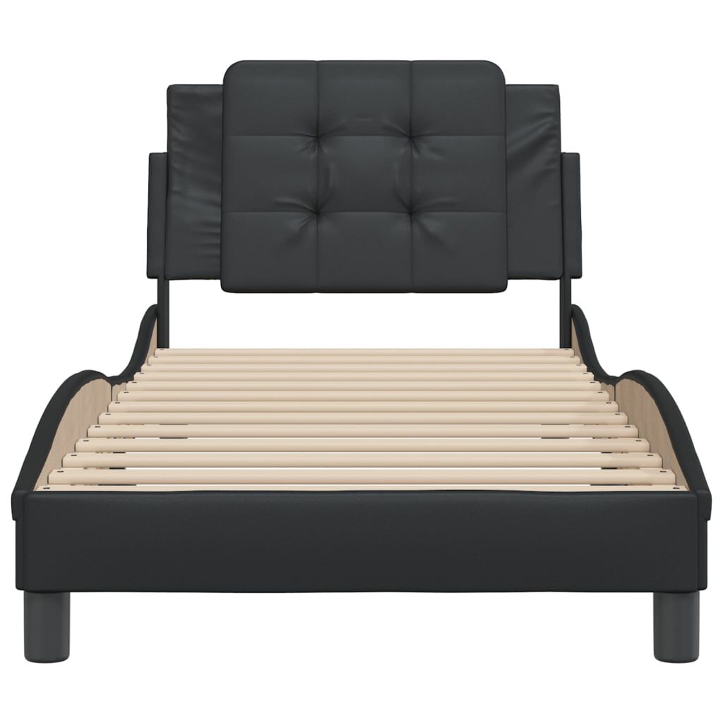 vidaXL Bed Frame without Mattress Black 100x203 cm Faux Leather