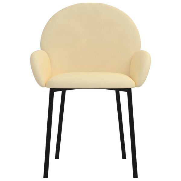 vidaXL Dining Chairs 2 pcs Cream Velvet
