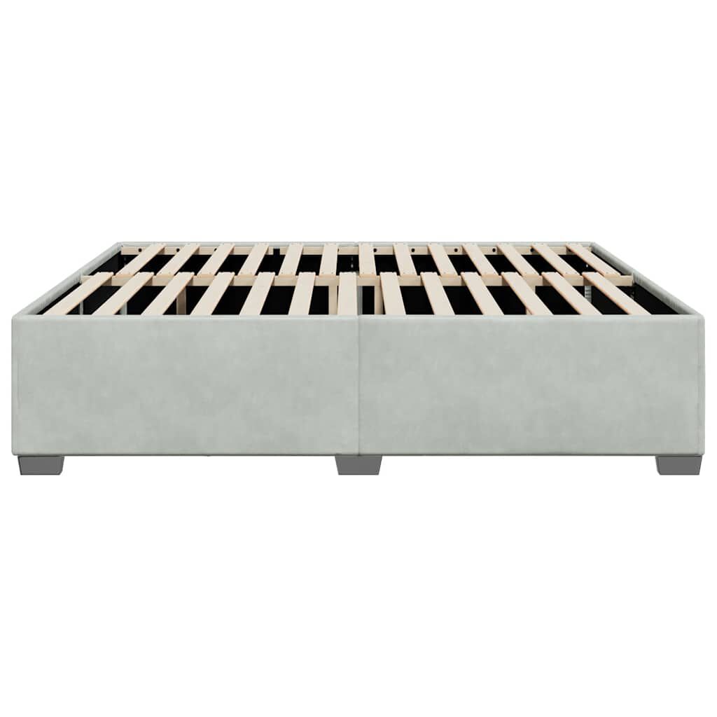 vidaXL Bed Frame without Mattress Light Grey King Velvet