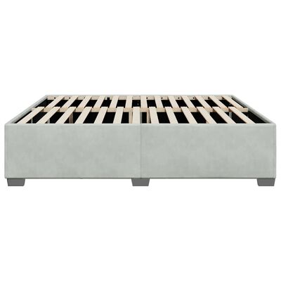 vidaXL Bed Frame without Mattress Light Grey King Velvet