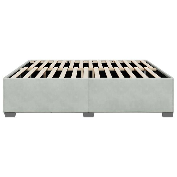vidaXL Bed Frame without Mattress Light Grey King Velvet