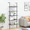 vidaXL 5-Tier Leaning Shelf Black 64x35x185 cm