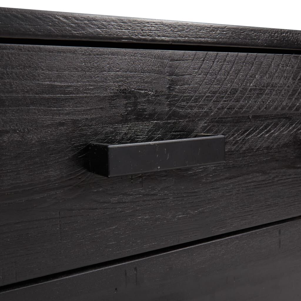vidaXL Chest of Drawers Black 75x35x70 cm Solid Pinewood