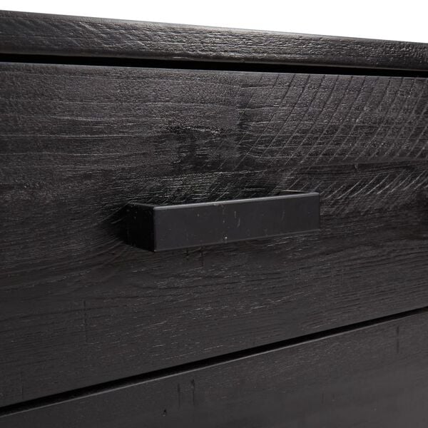 vidaXL Chest of Drawers Black 75x35x70 cm Solid Pinewood