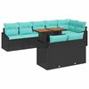vidaXL Garden Sofa Set 9 pcs 8-Seater Black and Teal