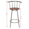 vidaXL Bar Stools 2 pcs Brown Steel