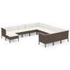 vidaXL 12 Piece Garden Lounge Set with Cushions Poly Rattan Brown