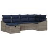 vidaXL Sofa Set with Cushion with Storage Grey Poly Rattan
