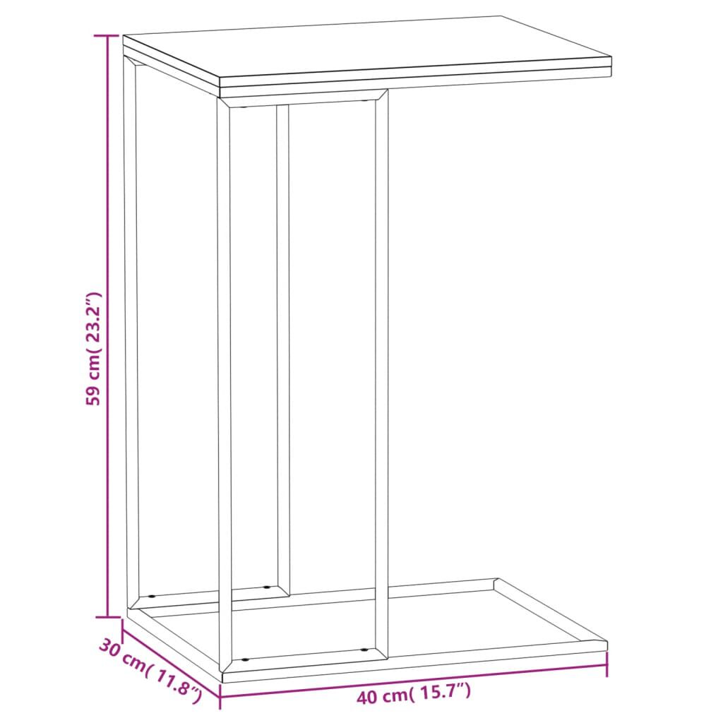 vidaXL Side Table Black 40x30x59 cm Engineered Wood