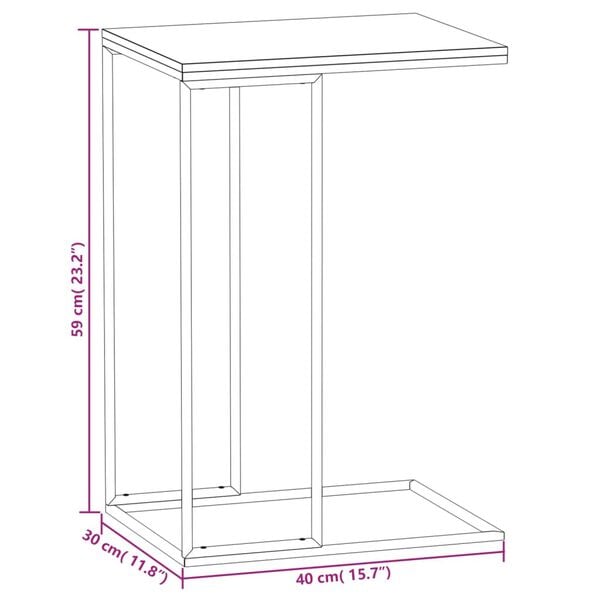 vidaXL Side Table Black 40x30x59 cm Engineered Wood