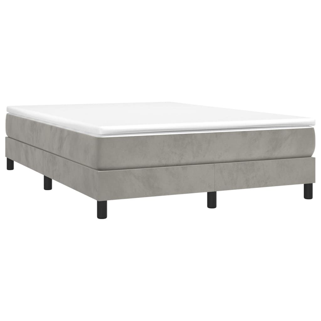 vidaXL Bed Frame without Mattress Light Grey Full Velvet (US Only)