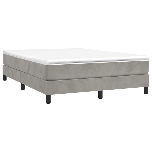 vidaXL Bed Frame without Mattress Light Grey Full Velvet (US Only)