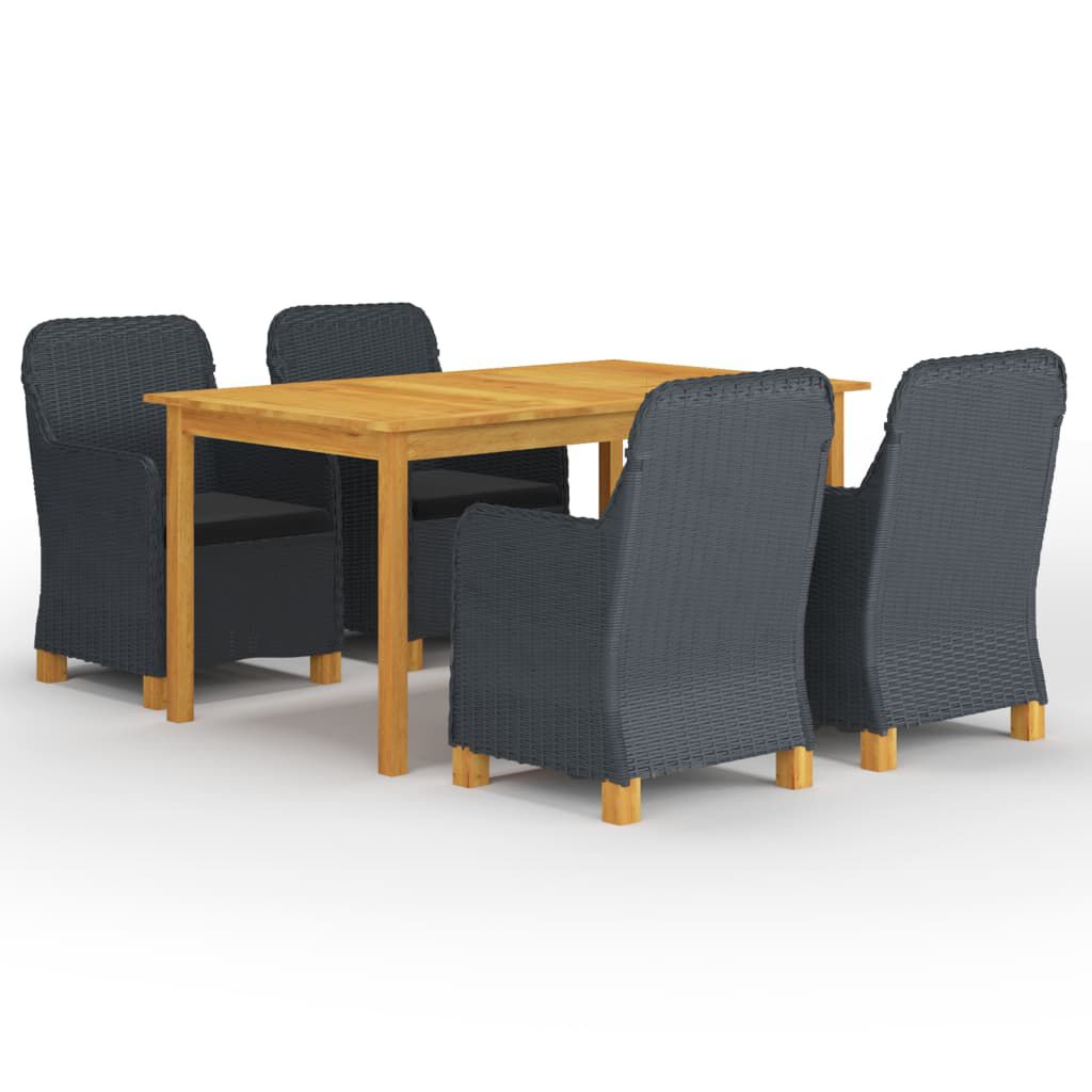 vidaXL 5 Piece Garden Dining Set Light Grey