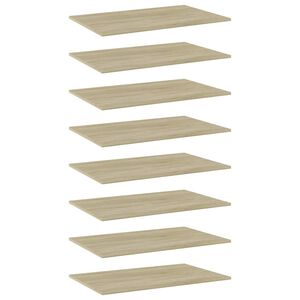 vidaXL Bookshelf Boards 8 pcs Sonoma Oak 80x50x1.5 cm Engineered Wood