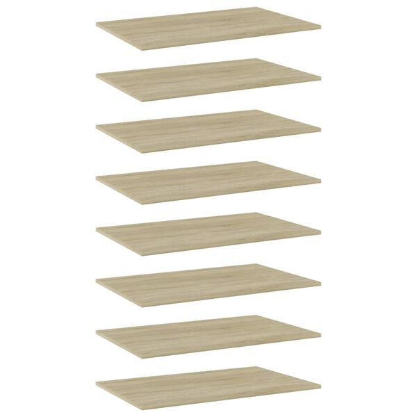 vidaXL Bookshelf Boards 8 pcs Sonoma Oak 80x50x1.5 cm Engineered Wood