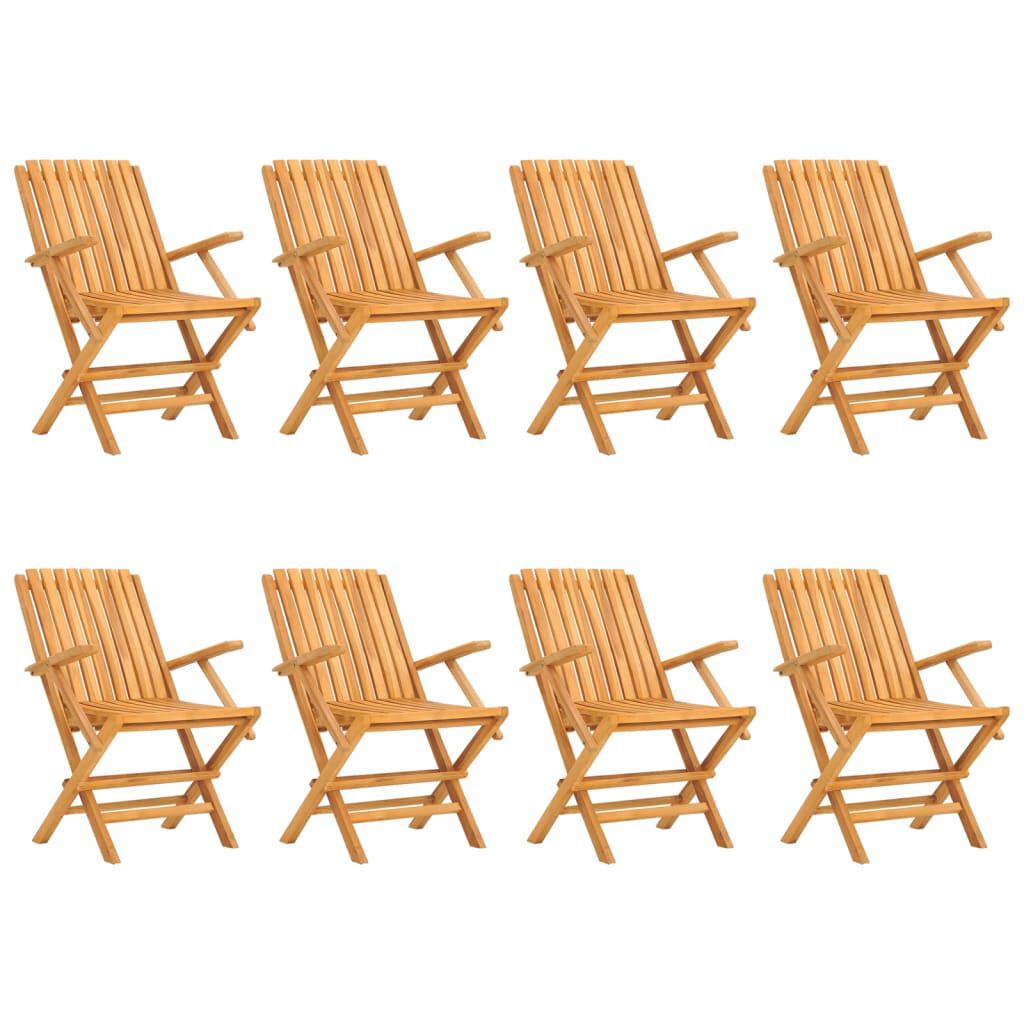 vidaXL Folding Garden Chairs 8 pcs 61x67x90 cm Solid Wood Teak