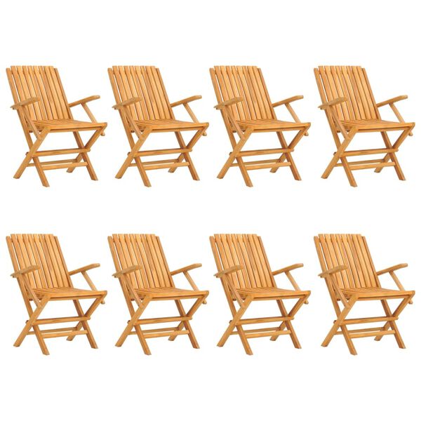 vidaXL Folding Garden Chairs 8 pcs 61x67x90 cm Solid Wood Teak