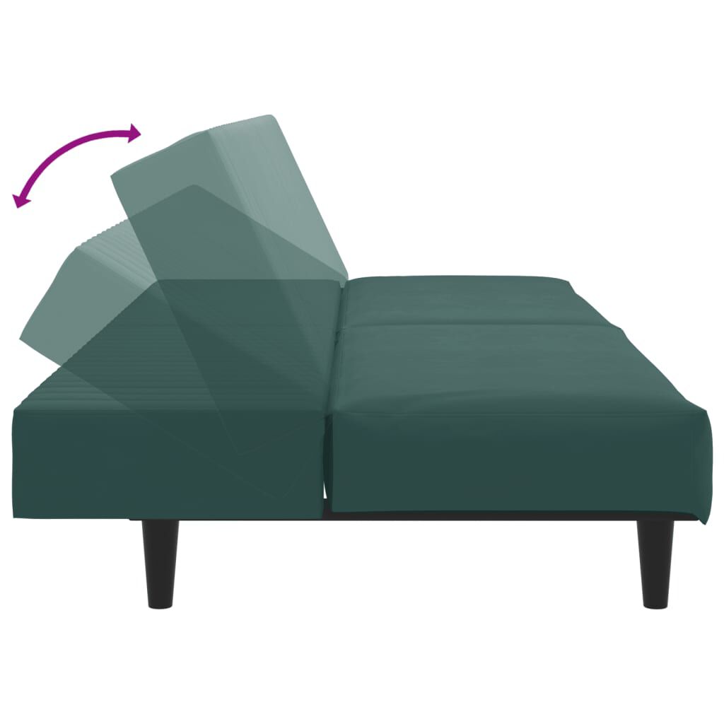 vidaXL 2 Piece Sofa Set Dark Green Velvet
