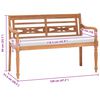 vidaXL Batavia Bench with Cushions 120 cm Teak