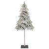 vidaXL Artificial Christmas Tree 300 LEDs&Ball Set&Flocked Snow 180 cm