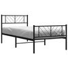 vidaXL Metal Bed Frame without Mattress with Footboard Black 100x190cm