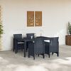 vidaXL Garden Dining Set 5 pcs Anthracite Polt rattan