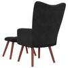 vidaXL Relaxing Chair with a Stool Black Velvet