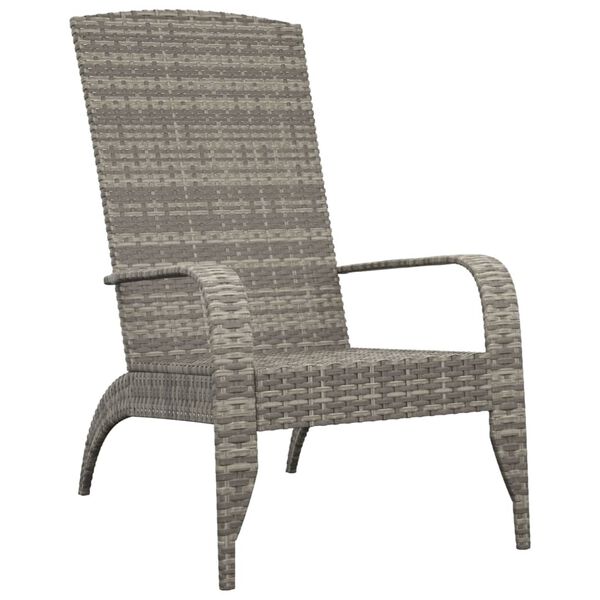 vidaXL Garden Adirondack Chair Grey Poly Rattan