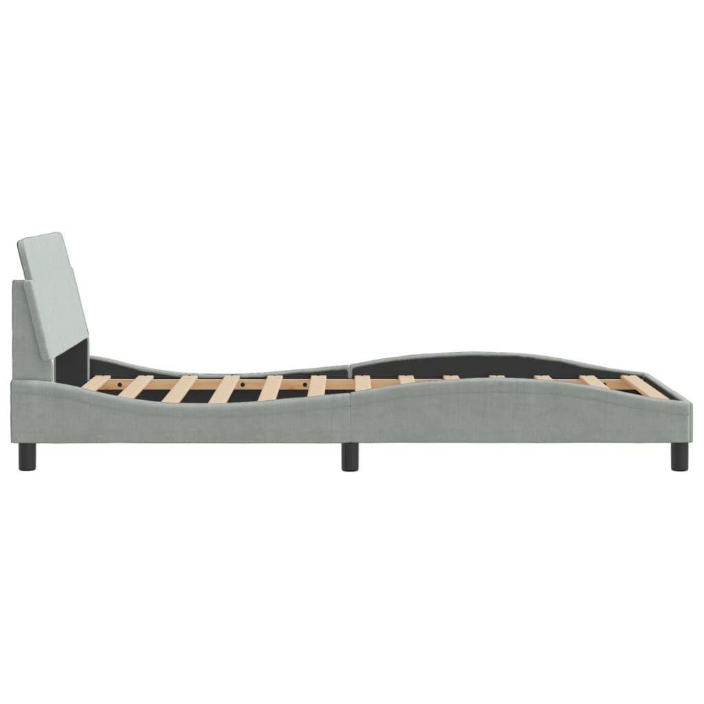 vidaXL Bed Frame without Mattress Light Grey 100x203 cm Velvet