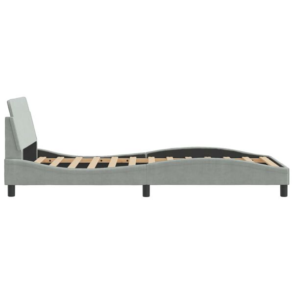 vidaXL Bed Frame "Dover" Light Grey 100x203 cm Velvet