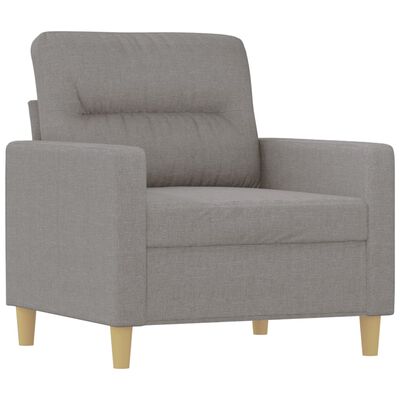 vidaXL Sofa Chair with Footstool Light Grey 60 cm Fabric