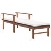 vidaXL Sun Lounger with Cushion Poly Rattan and Solid Acacia Wood Black
