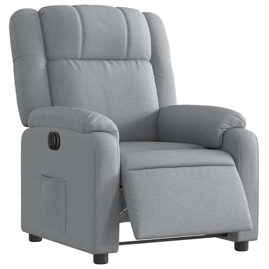 vidaXL Electric Recliner Chair Light Grey Fabric