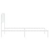 vidaXL Metal Bed Frame without Mattress with Headboard White 100x200cm