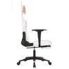 vidaXL Gaming Chair with Footrest White and Pink Faux Leather