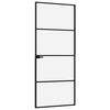 vidaXL Interior Door Black 76x201.5 cm Tempered Glass&Aluminium