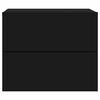 vidaXL Wall-mounted Bedside Cabinets with LED Lights 2 pcs Black